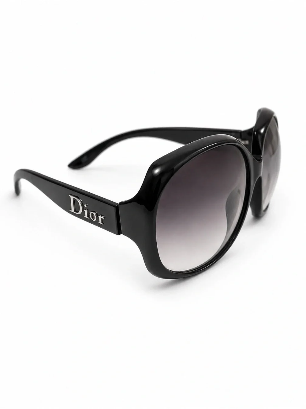 Dior Black Sunglasses with Silver Logo Temples